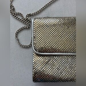 Whiting & Davis Silver Mesh Chain Clutch - Silver
